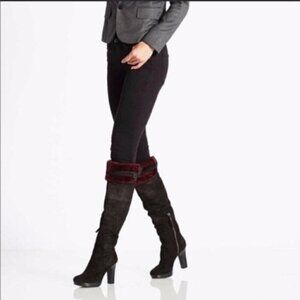 UGG Australia Ophira Black Suede Heels Women Size 7